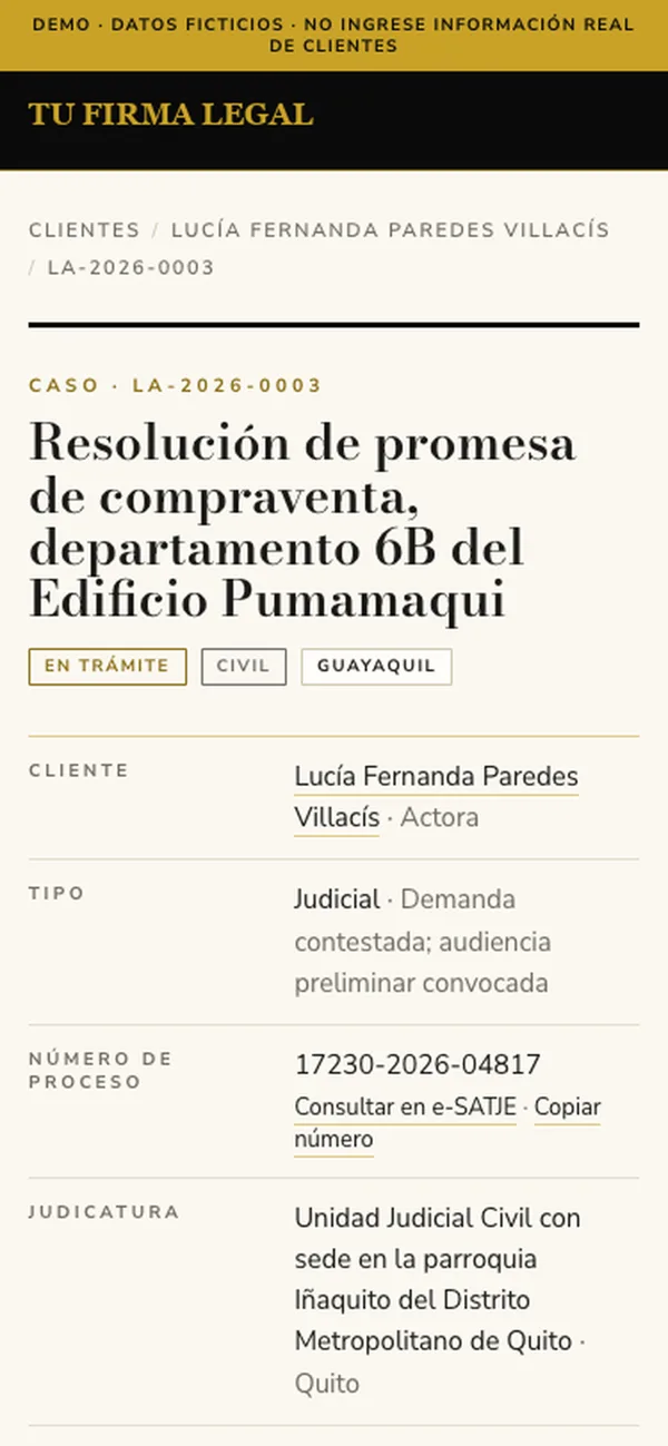Ficha de un caso